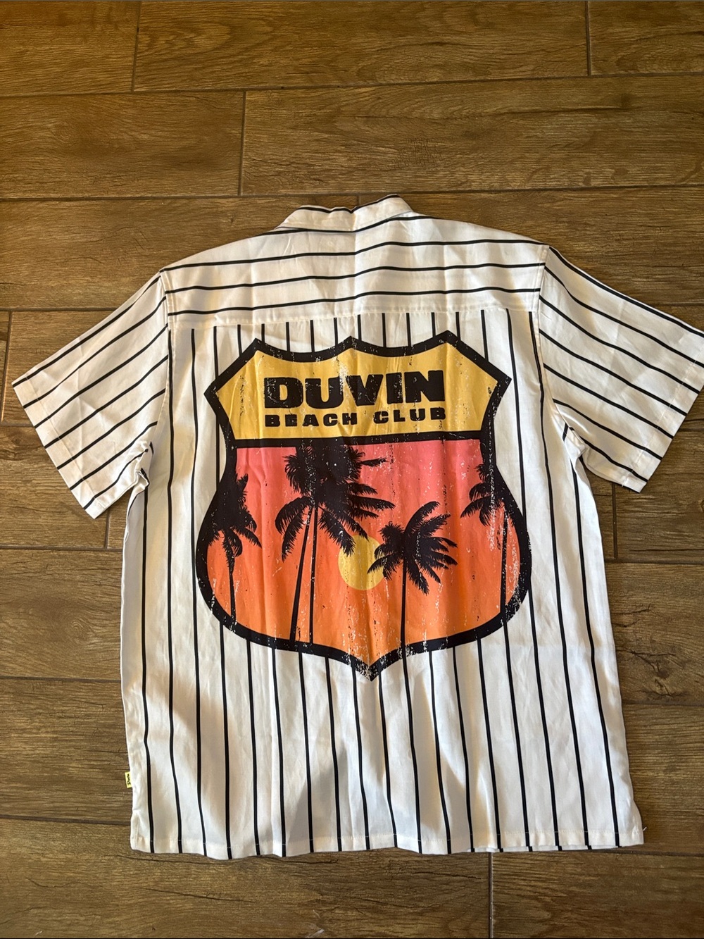 White Vertical-Stripe Short-Sleeve Shirt